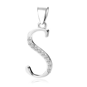 Pandantiv initiala litera S din argint cu pietre DiAmanti LZ0002_S-DIA (Argint 925‰ 0,8 g.)